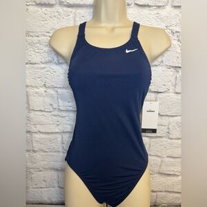 Nike Blue One-Piece Athletic Swimsuit